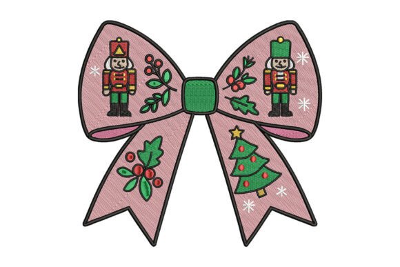 Christmas Nutcracker Bow Embroidery