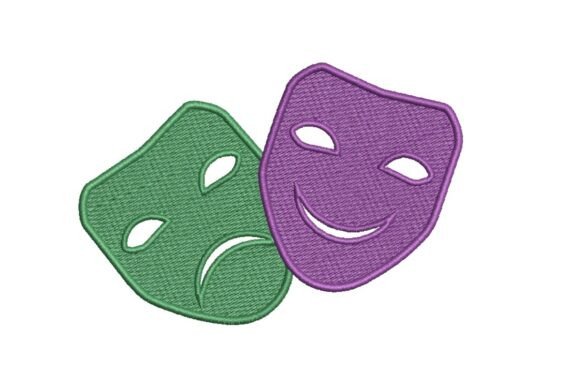 Comedy and Tragedy Theater Masks Embroidery Design Review