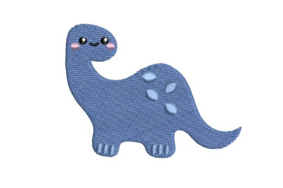 Cute Apatosaurus Dinosaur Embroidery Design