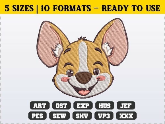 Cute Cartoon Dog Face Embroidery Design Review
