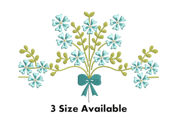 Delicate Flower Bouquet Embroidery