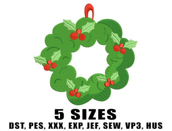 Green Wreath Berries Embroidery Design Review