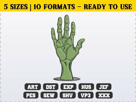 Spooky Zombie Hand Embroidery Design Review